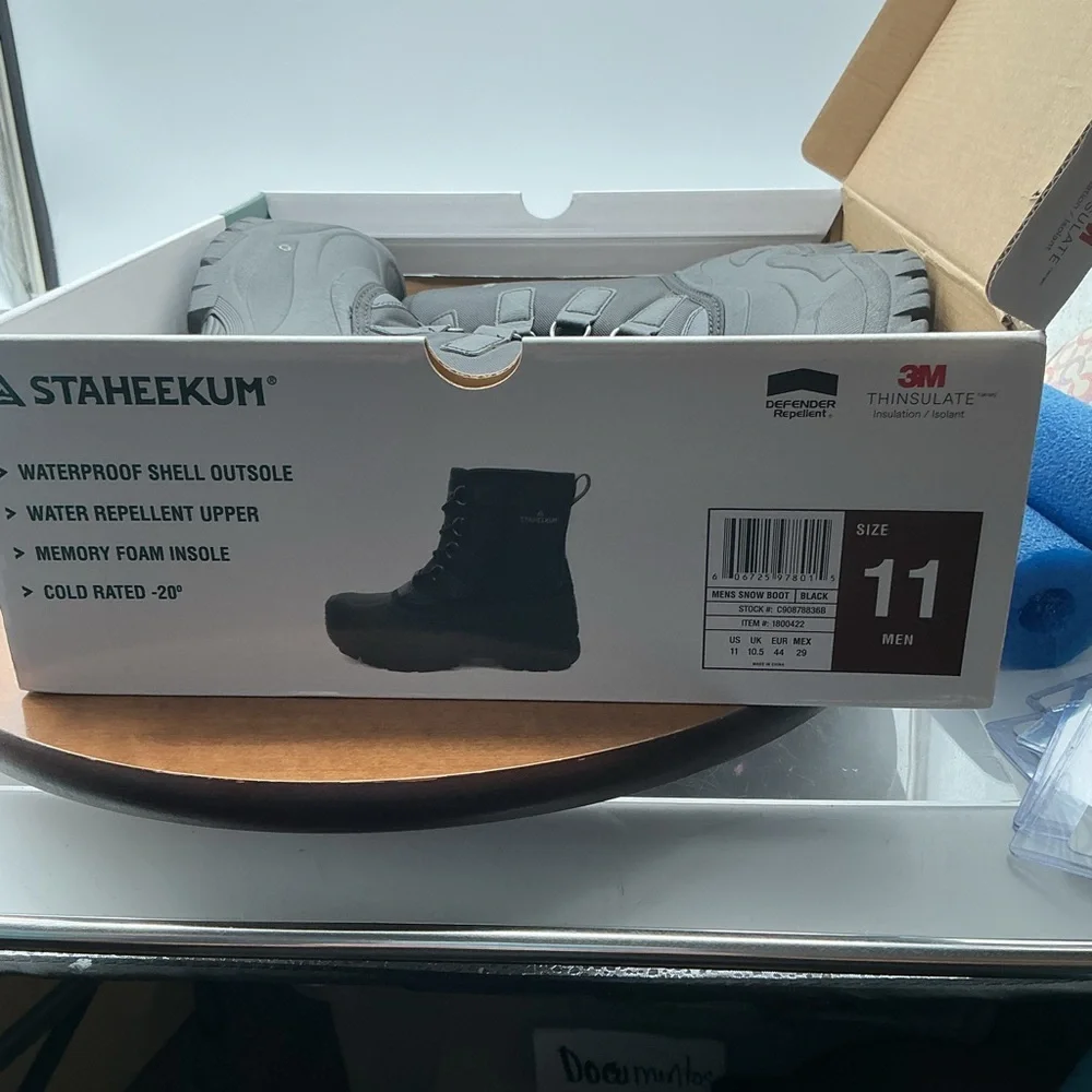 Staheekum Men’s “snow Boot”‎ Rated -20 Degrees Waterproof Rubber Shell size 11
